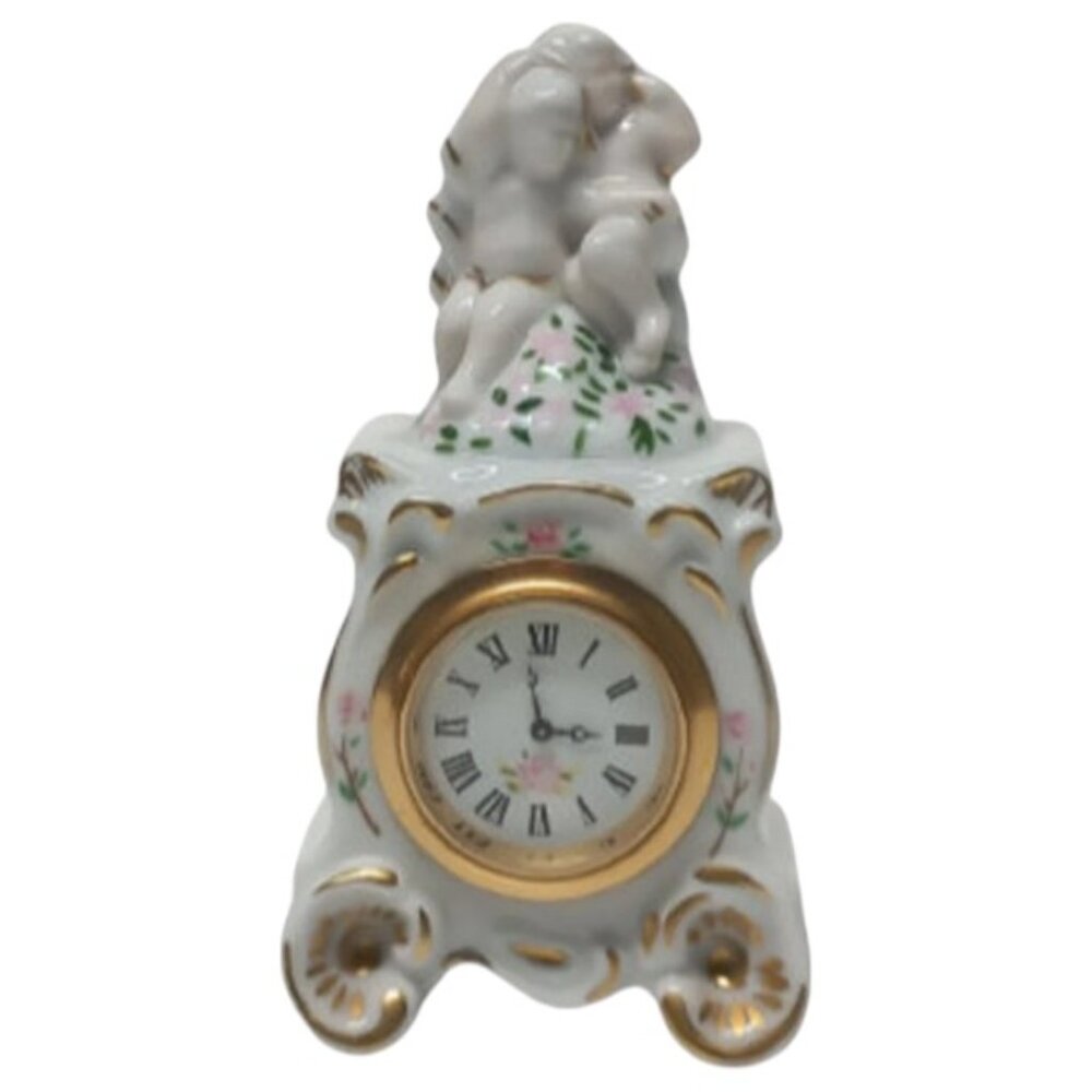 1986 Franklin Mint Louis V Cartel Clock - Miniature - Porcelain